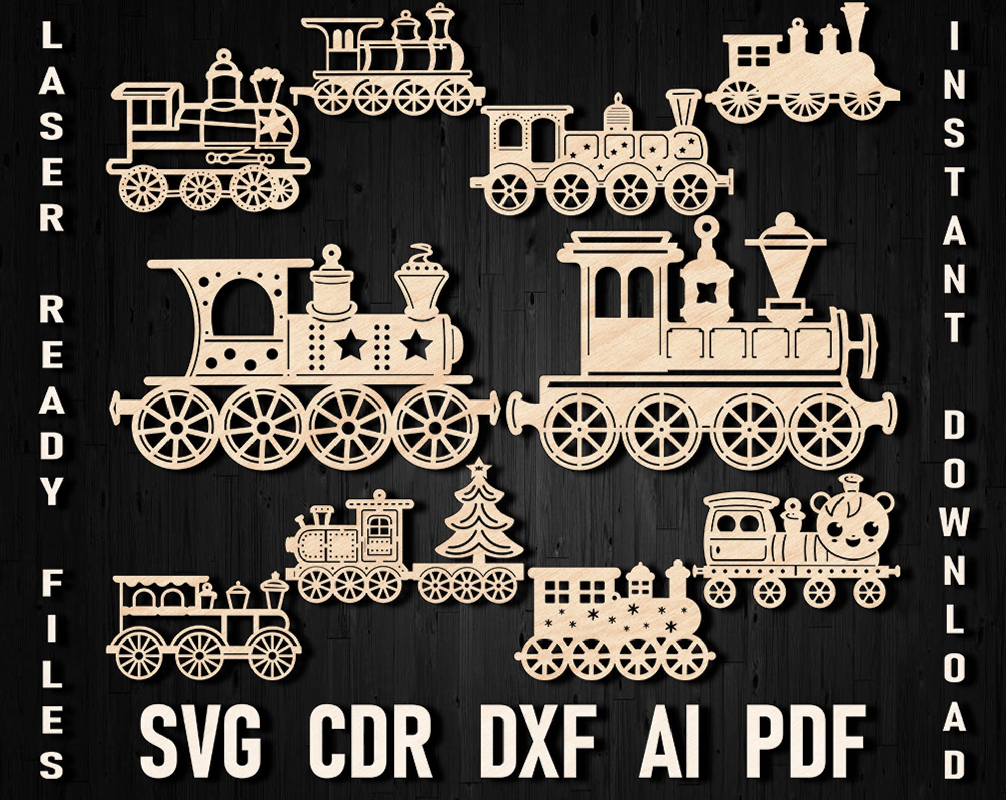 Train christmas svg ornament
