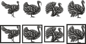 Thanksgiving Tree Turkey Svg Decor Laser Cut Wall Art Decor Ornament