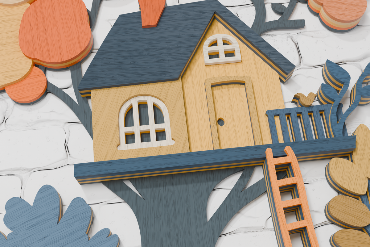 Treehouse Glowforge ready vector file

