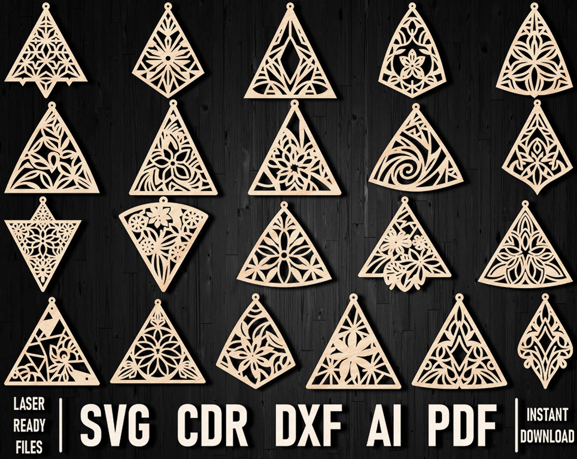 Triangle dxf templates glowforge