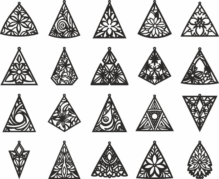 Triangle earrings vector design bundle