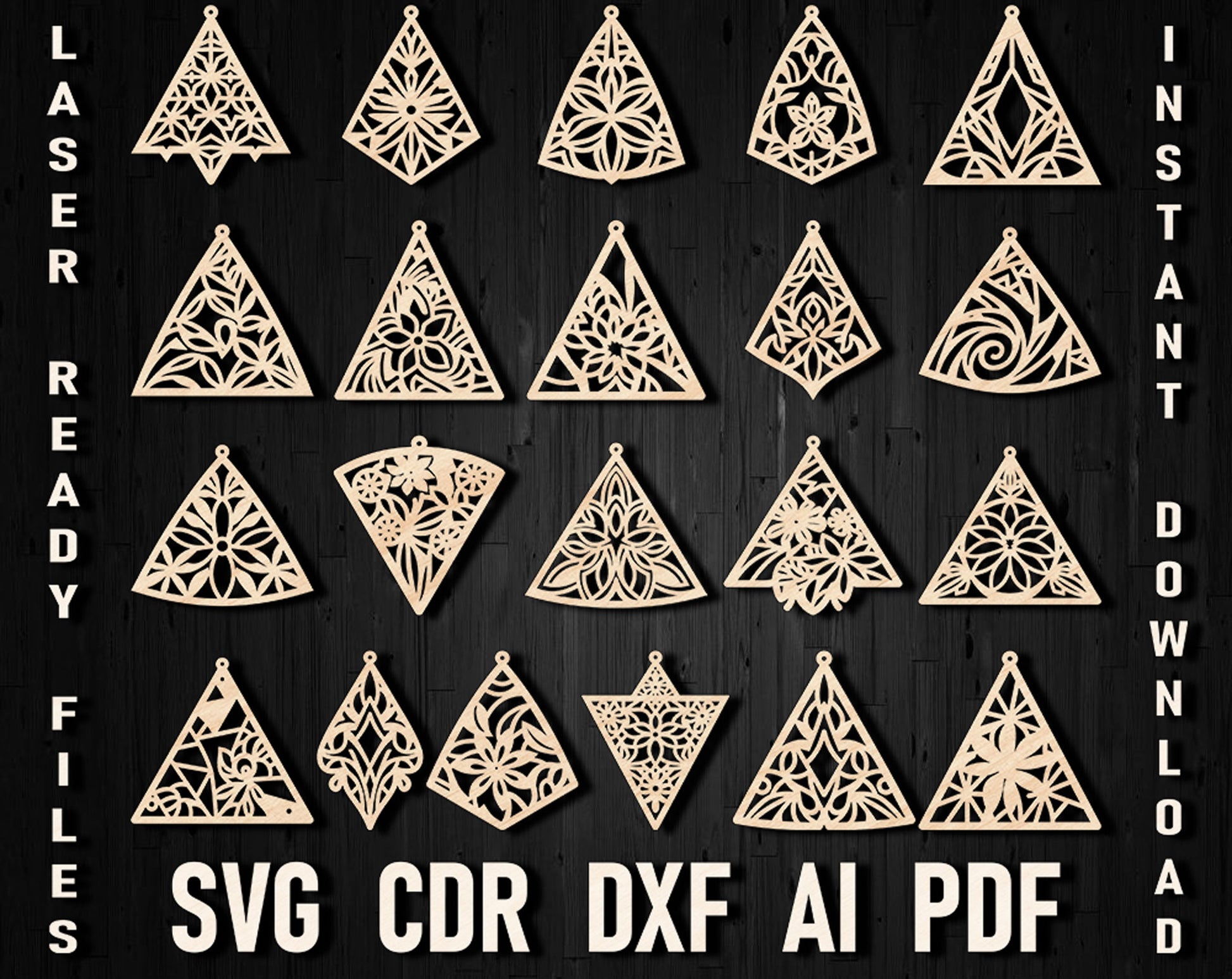 Triangle vector laser cut bundle