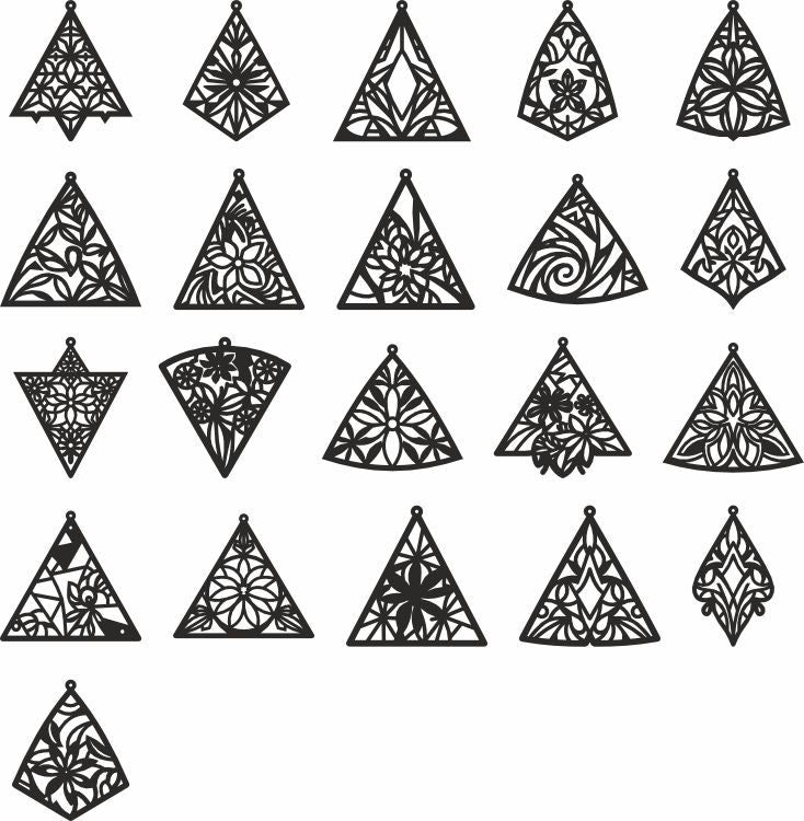 Triangle vector ornament earrings files