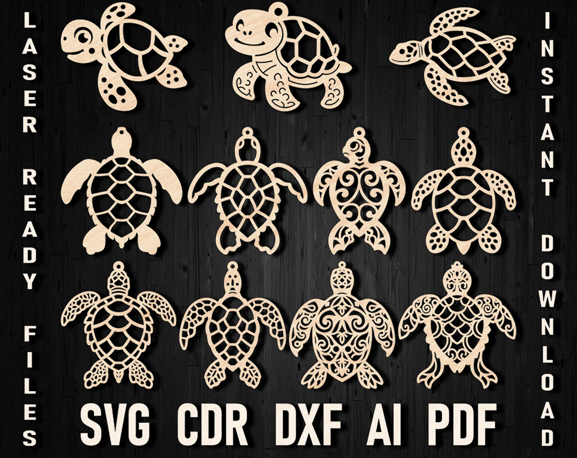 Turtles laser cut svg files