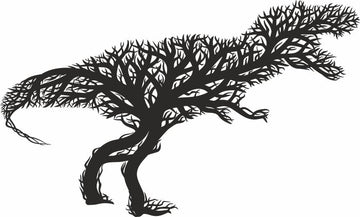 Dinosaurs Svg Wall Laser Cut Vector Files Panel in Tree Style