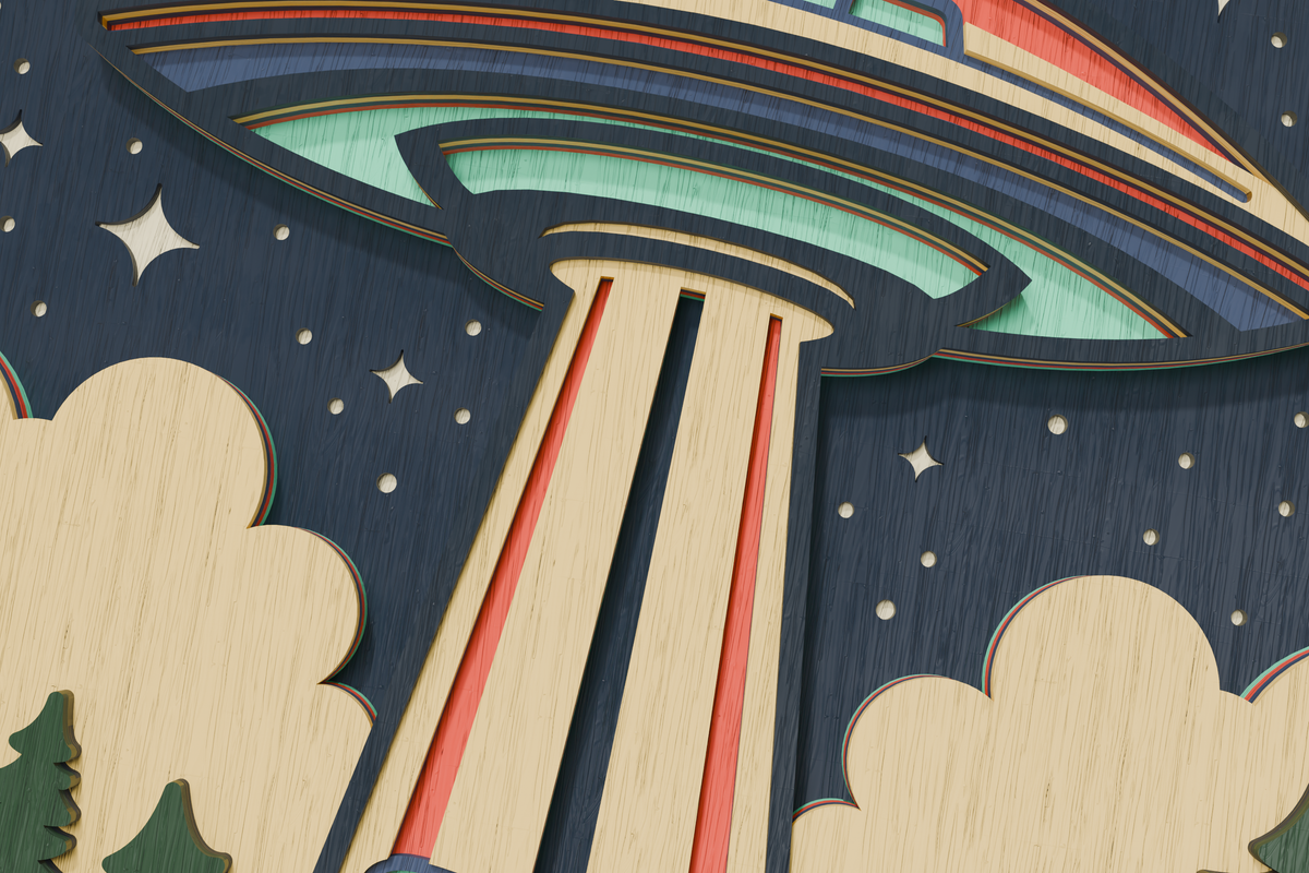 UFO Glowforge ready vector file

