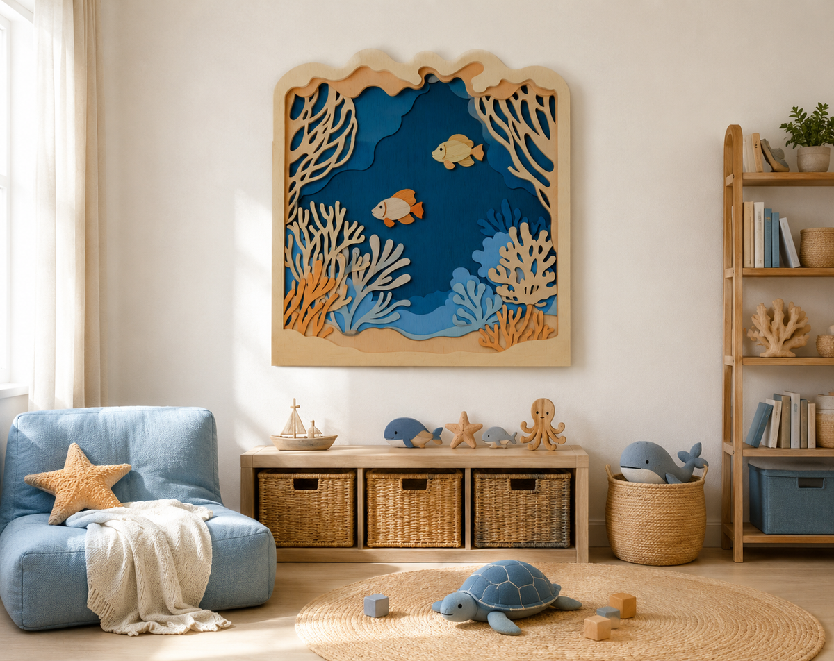Underwater shadow box SVG bundle with DXF PDF CDR AI formats

