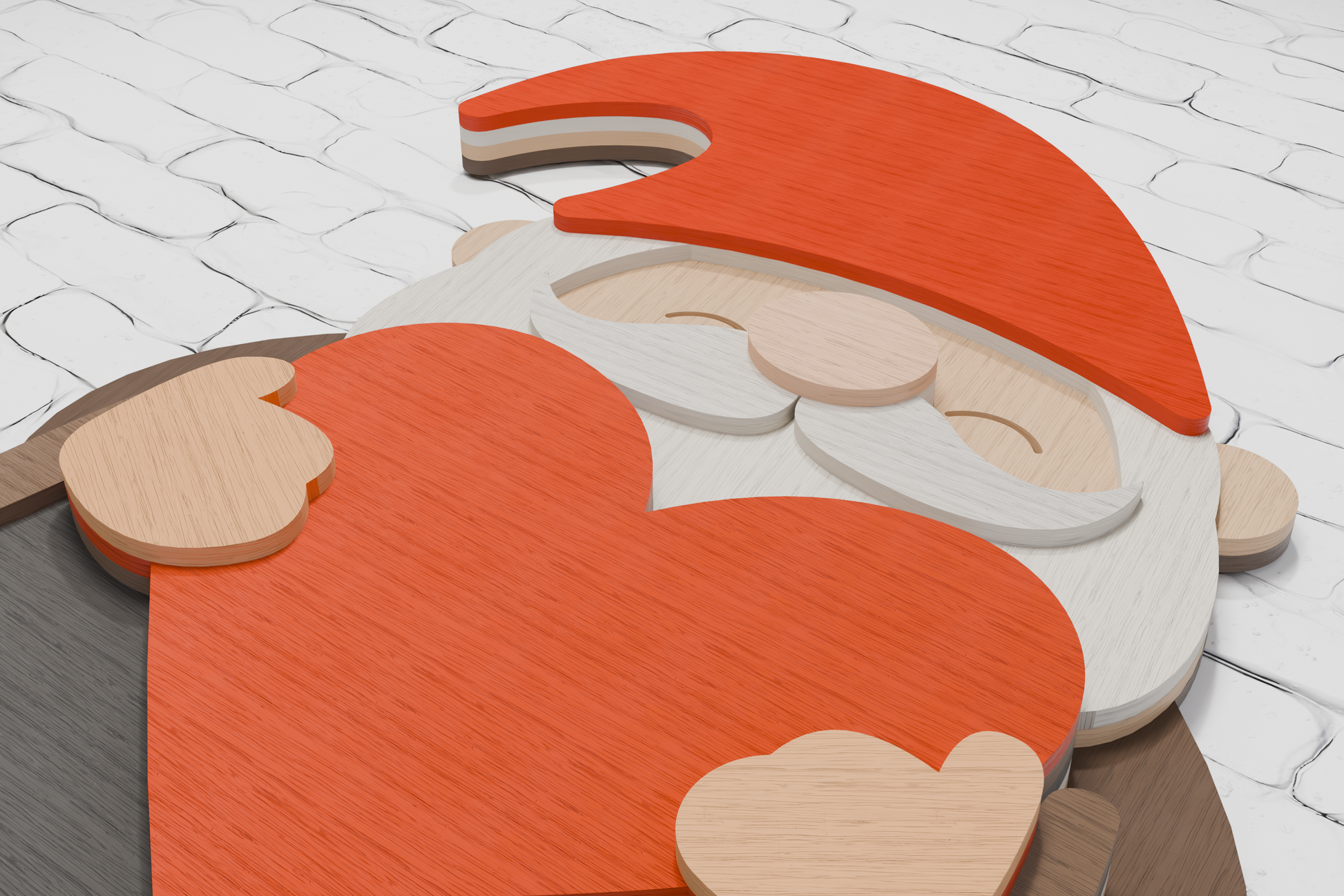 Valentine gnome paper craft template SVG AI PDF

