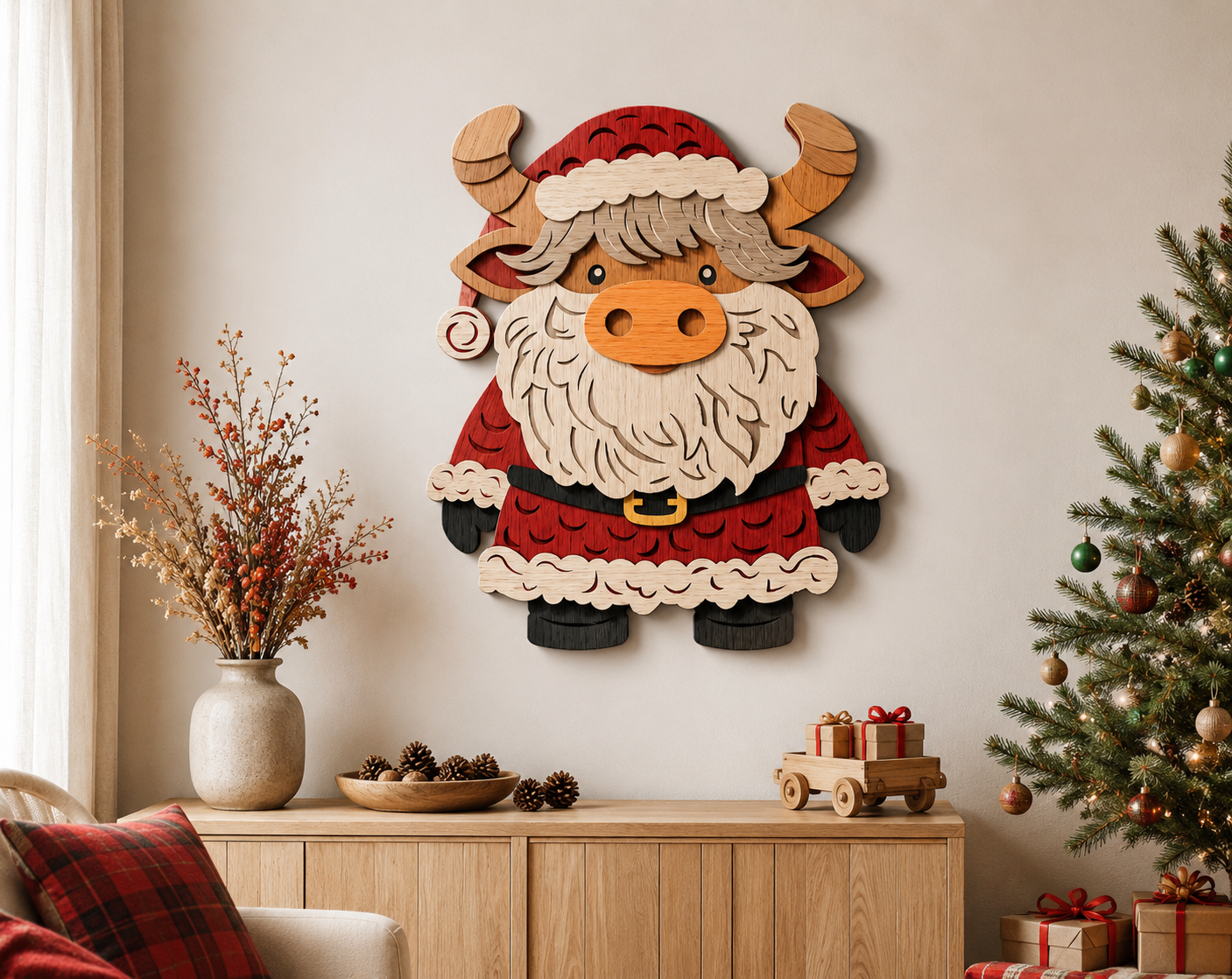Vector Cut File Festive Cow

