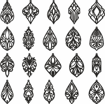 Laser Cut Edwardian Earrings SVG Files | 20 Glowforge Jewelry Templates (SVG, DXF, AI) – Digital Gift for Mom, Wife & Her