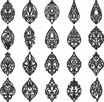 Victorian Wooden Earrings SVG Bundle | Laser Cut Jewelry Files for Glowforge, Xtool | DXF, PDF Templates (Gifts for Women)