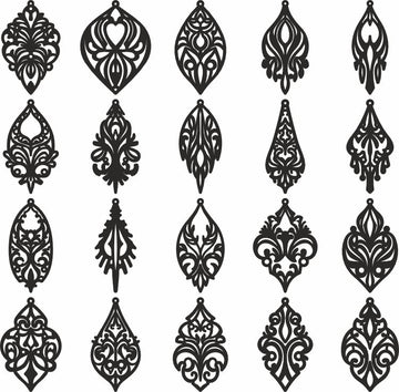 Laser Cut Victorian Earring Templates | Elegant SVG/DXF Bundle for Glowforge & Cricut | Digital Download