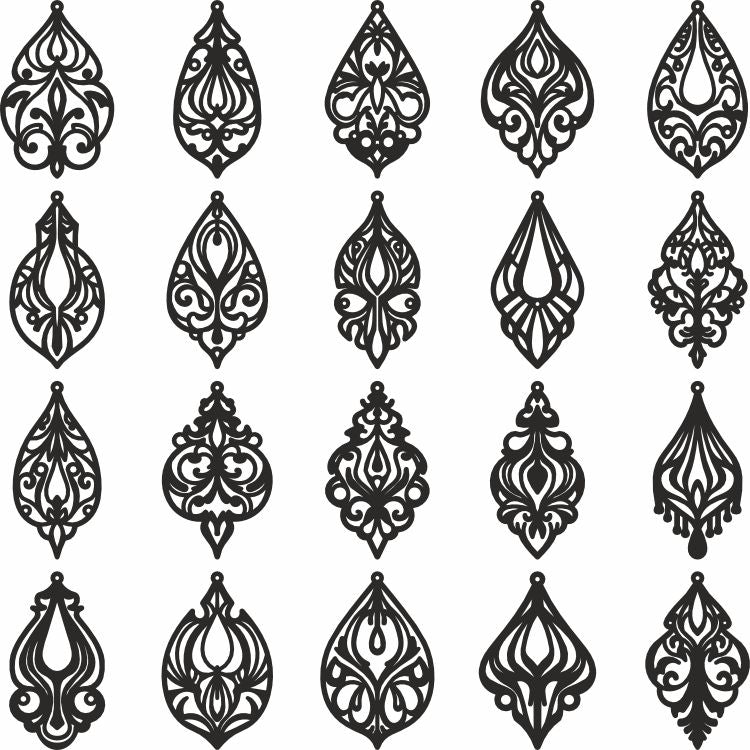 Victorian vector laser cut earrings