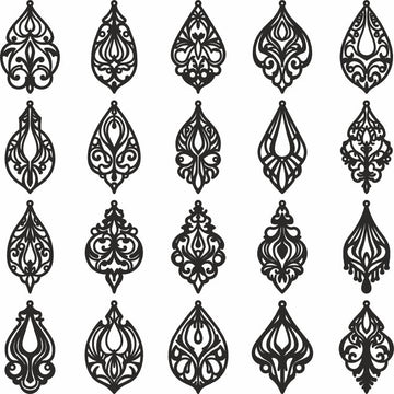 Victorian SVG Wooden & Leather Earring Template Bundle | Glowforge & Cricut Laser Cut Files (DXF, PDF)