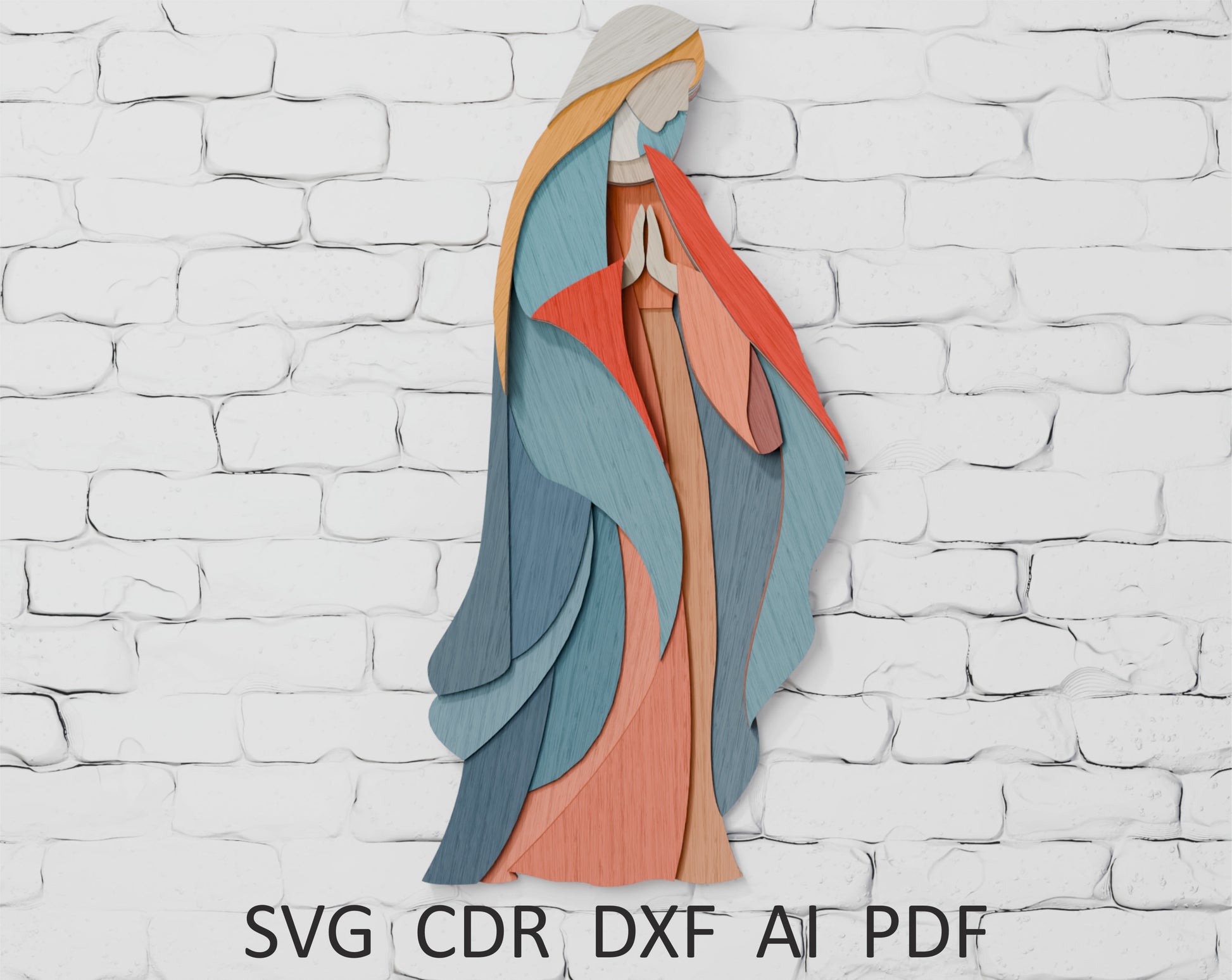 Virgin Mary Cricut SVG DXF PDF CDR AI

