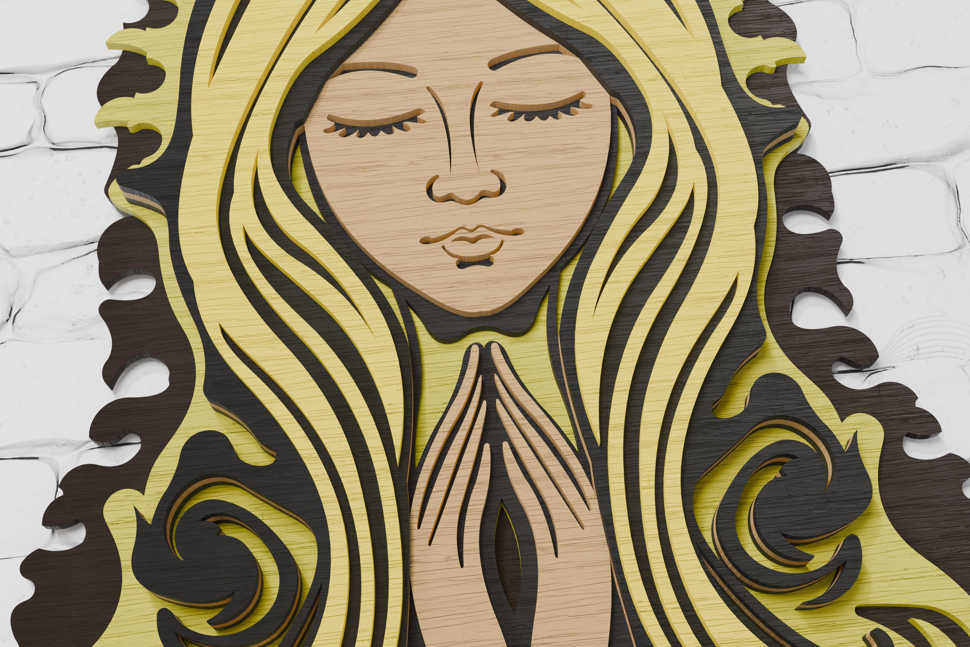 Virgin Mary SVG for laser cutting and CNC

