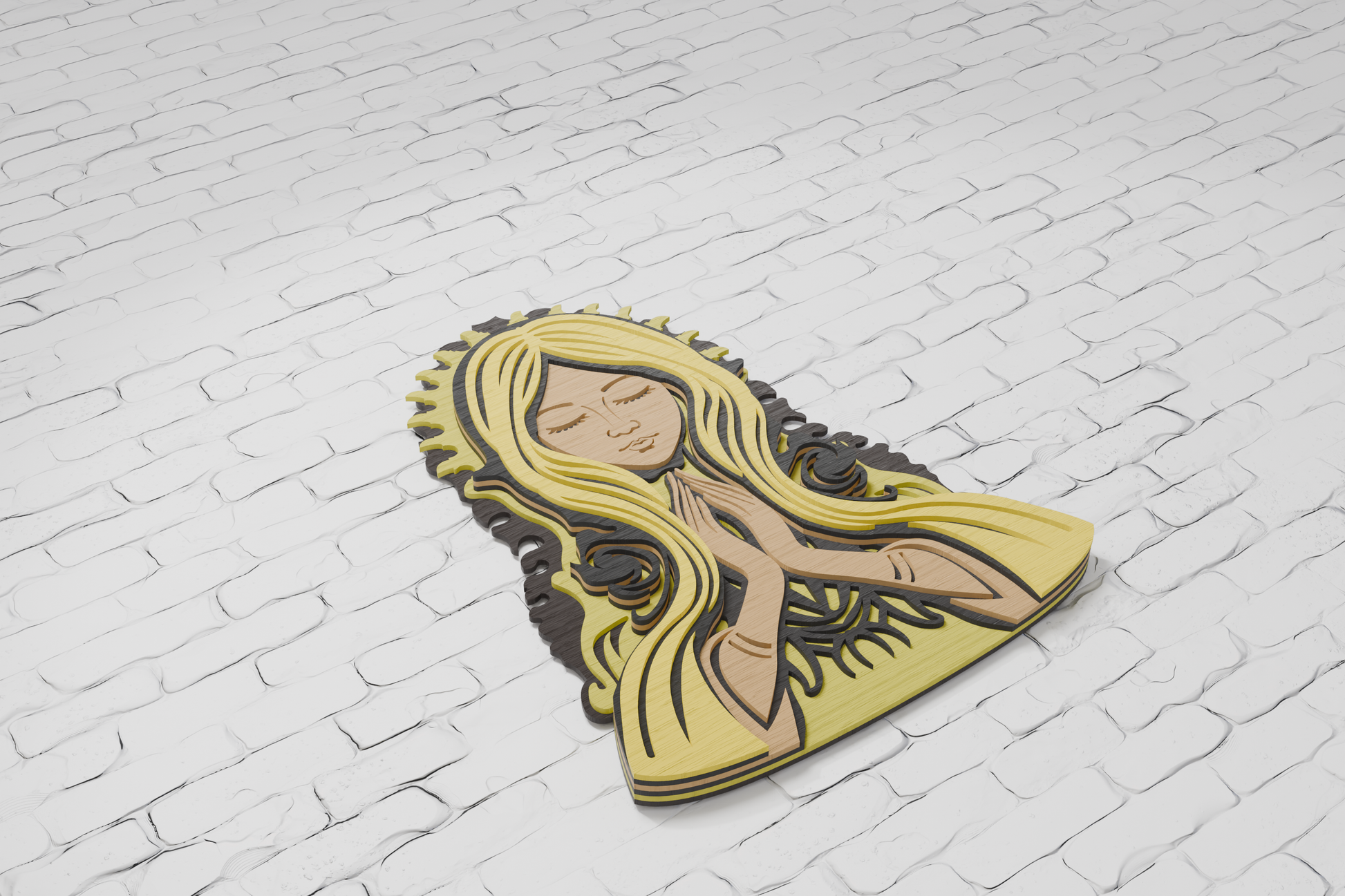 Virgin Mary laser cut design digital download

