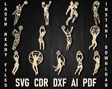 Christmas Volleyball Ornament SVG/DXF - Laser Cut Sport Decor for Glowforge & Xtool (Vector Files Included)