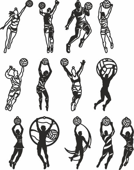 Volleyball player laser vector svg