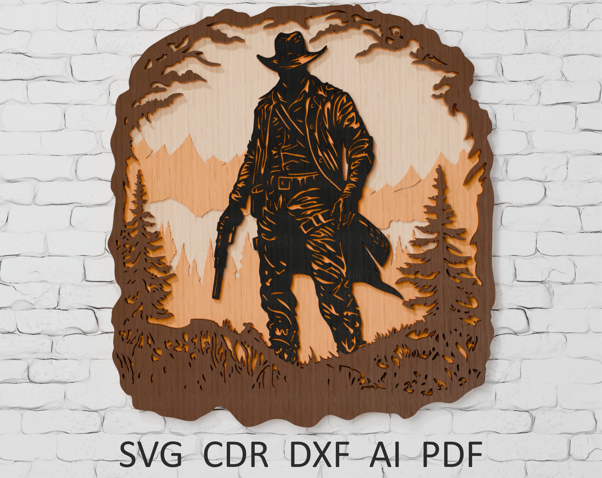 Western Cowboy multilayer SVG design

