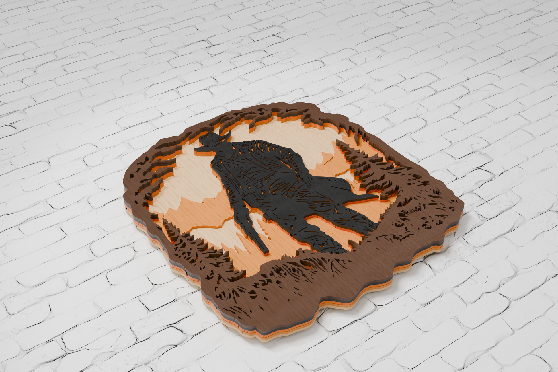 Western cowboy shadow box template

