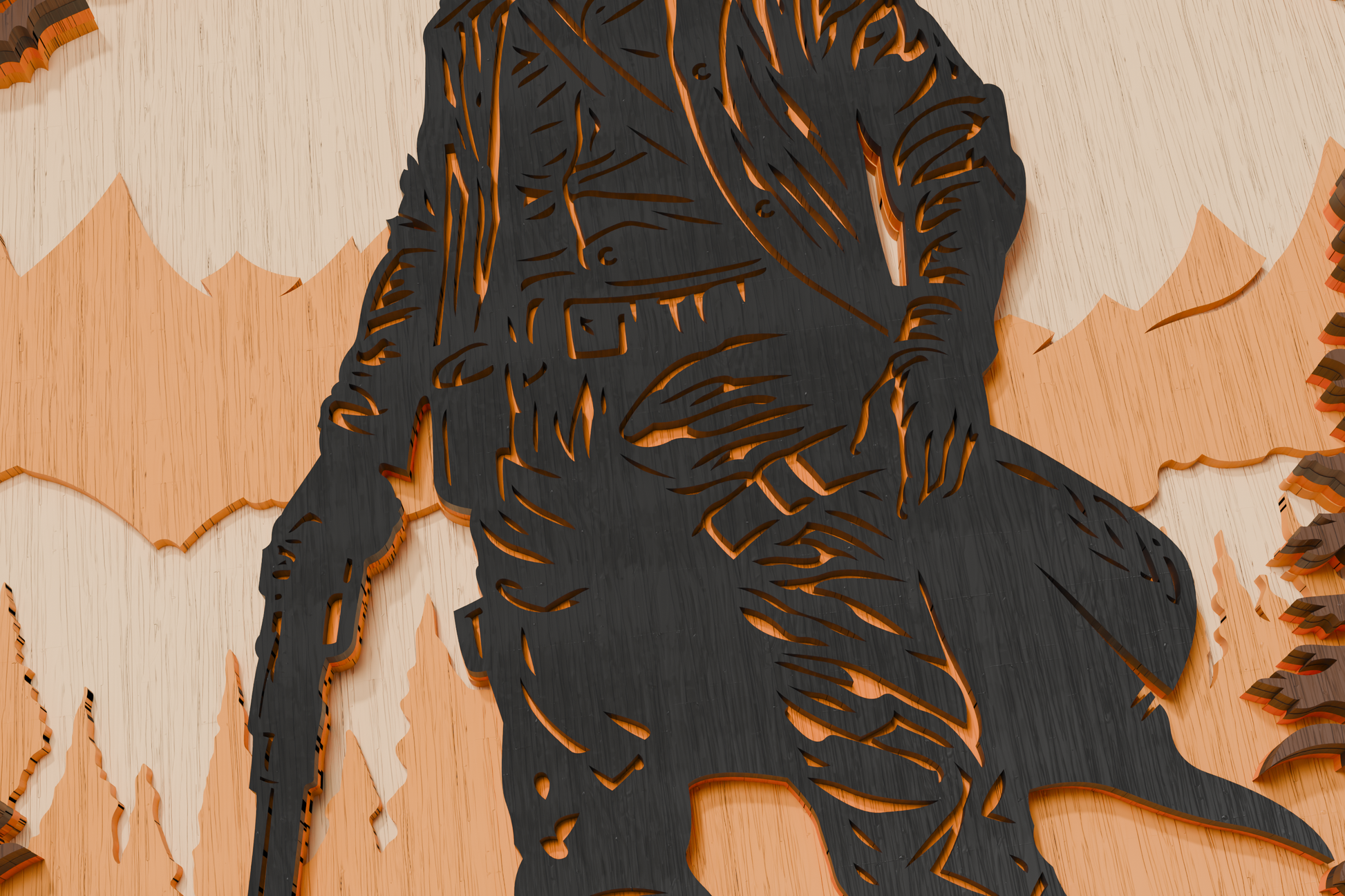 Western cowboy silhouette layered SVG

