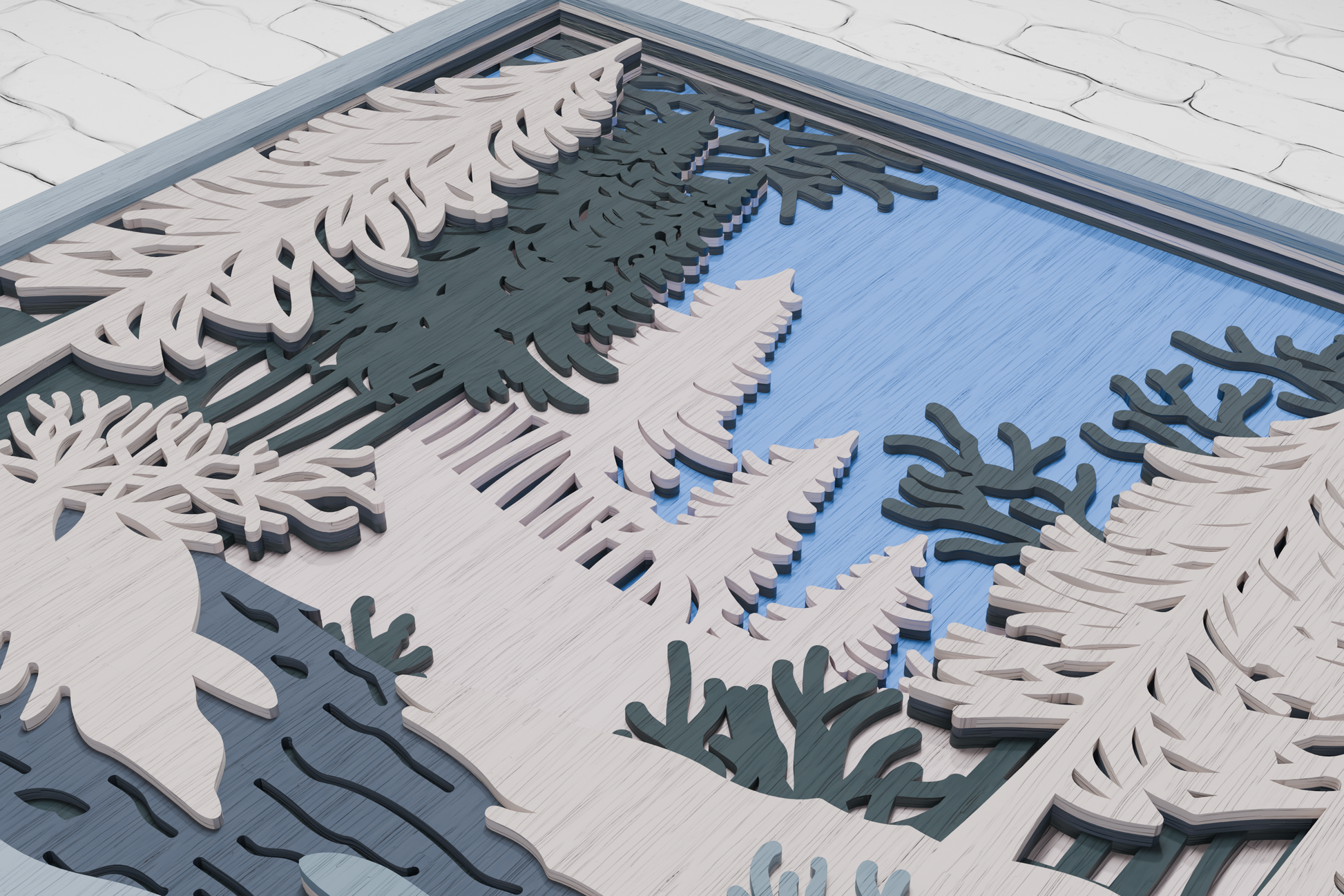 Winter-Forest-Layered-SVG-DXF-PDF-Formats