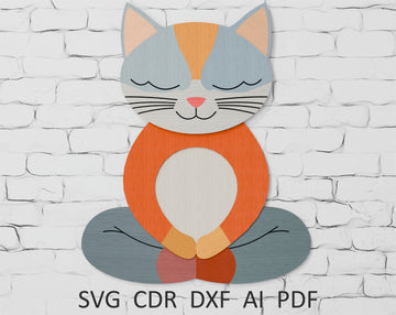 Yoga-Cat-3D-Layered-SVG-for-Laser-Cutting