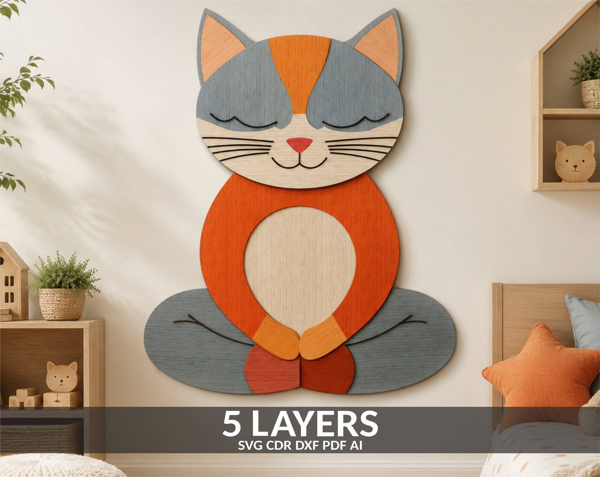 Yoga Cat Cricut Cut File SVG
