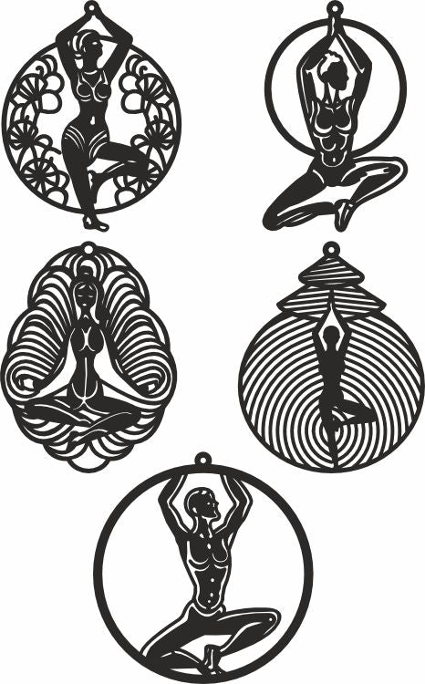 Yoga christmas dxf ornament files