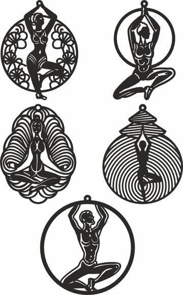 Yoga Christmas Decor SVG/DXF Files - Laser Cut Namaste Templates for Glowforge, Xtool (Digital Vector Art)