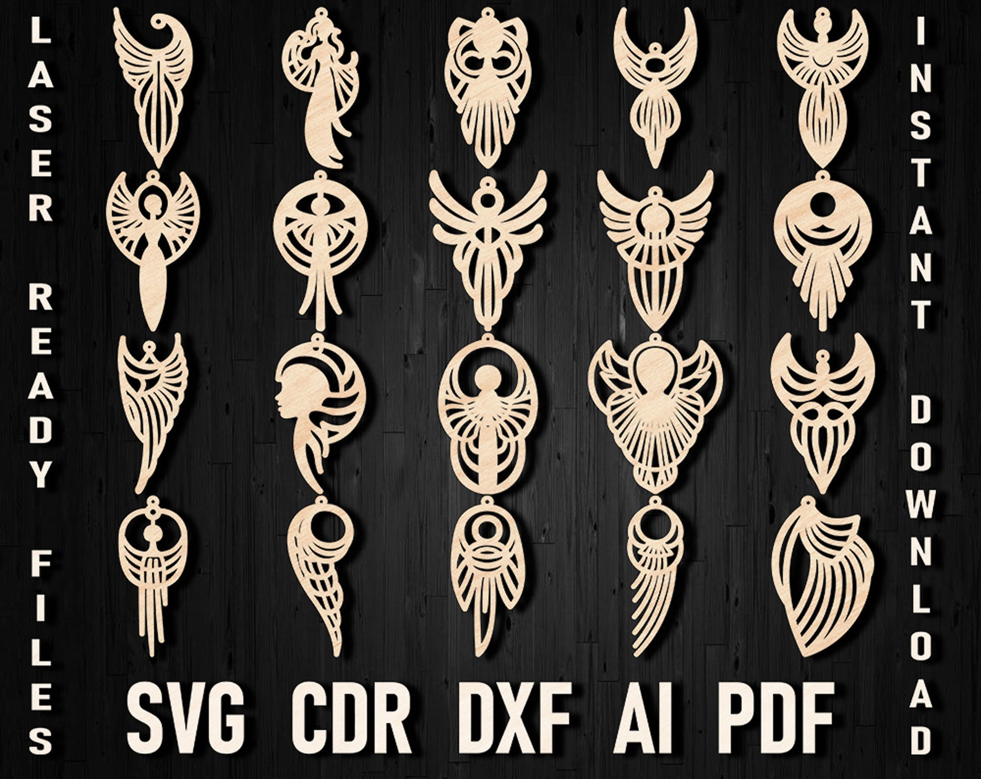 angels earring svg files