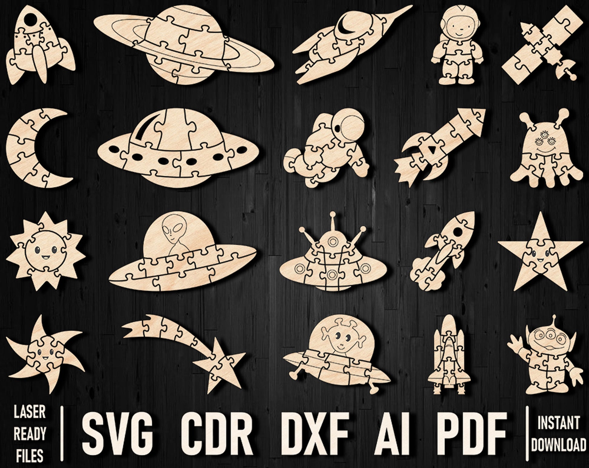 astronaut ufo laser cutting