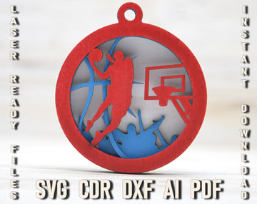 Christmas Basketball Glowforge Cut Svg File