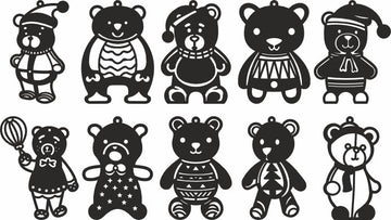 Teddy Bear Christmas SVG Bundle: Laser Cut Glowforge, Xtool & Cricut Files – Baby’s First Christmas & Ornaments