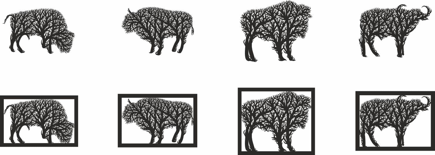 bison wall art template