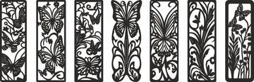 Butterfly Bookmark SVG Bundle: Laser Cut Floral Designs for Glowforge & Xtool – DXF/PDF