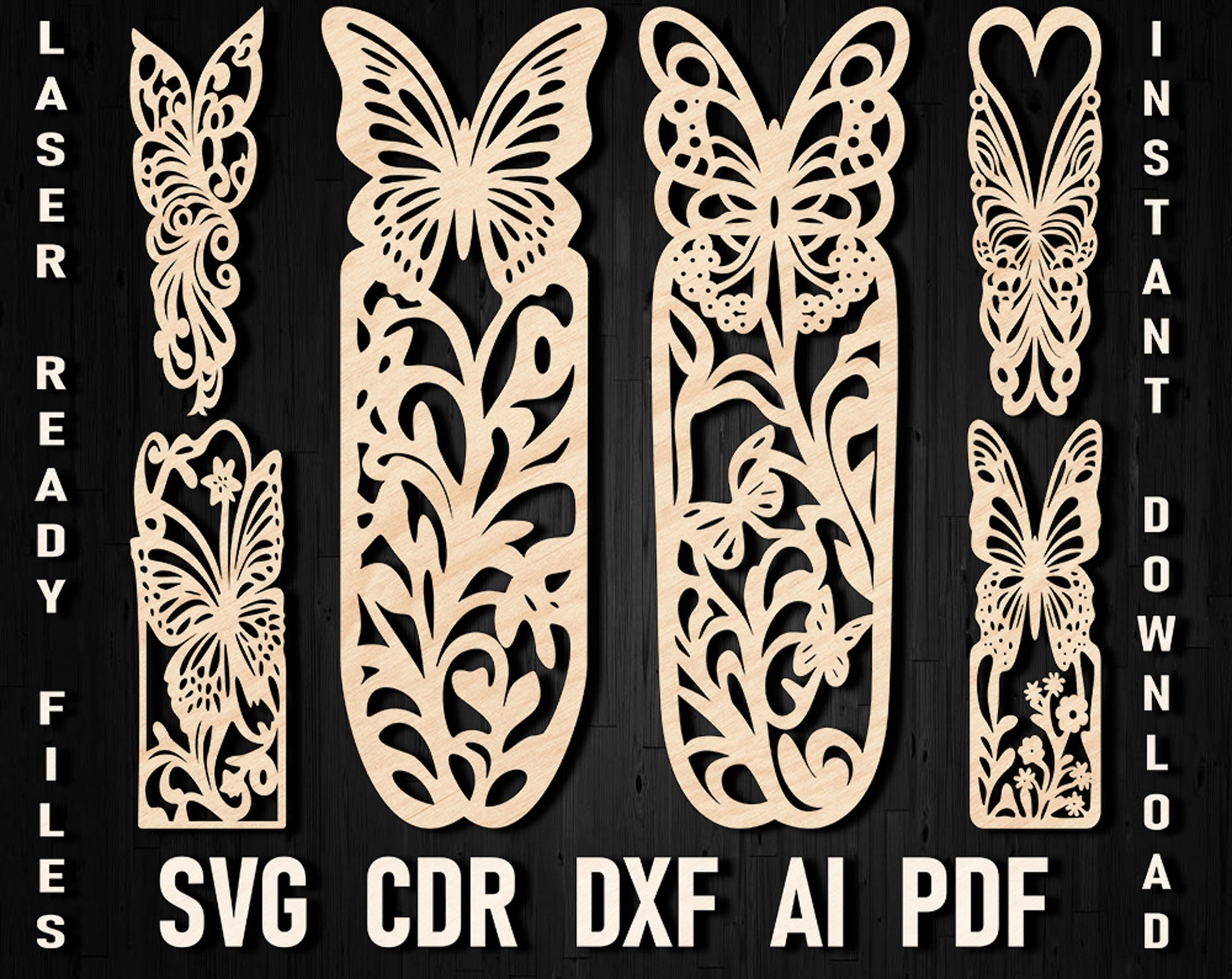 butterfly bookmark earrings svg bundle