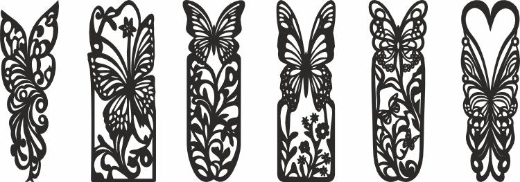 butterfly bookmark vector template