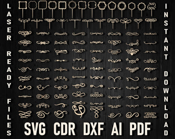 Svg Cake Topper Elements For Laser Cutting