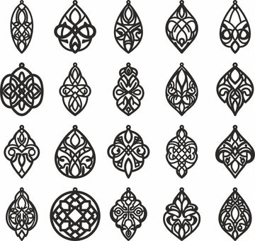 Celtic Inspired Earring SVG Templates: 20 Laser Cut Designs for Glowforge – Viking Ornament, Knot & Novelty Files