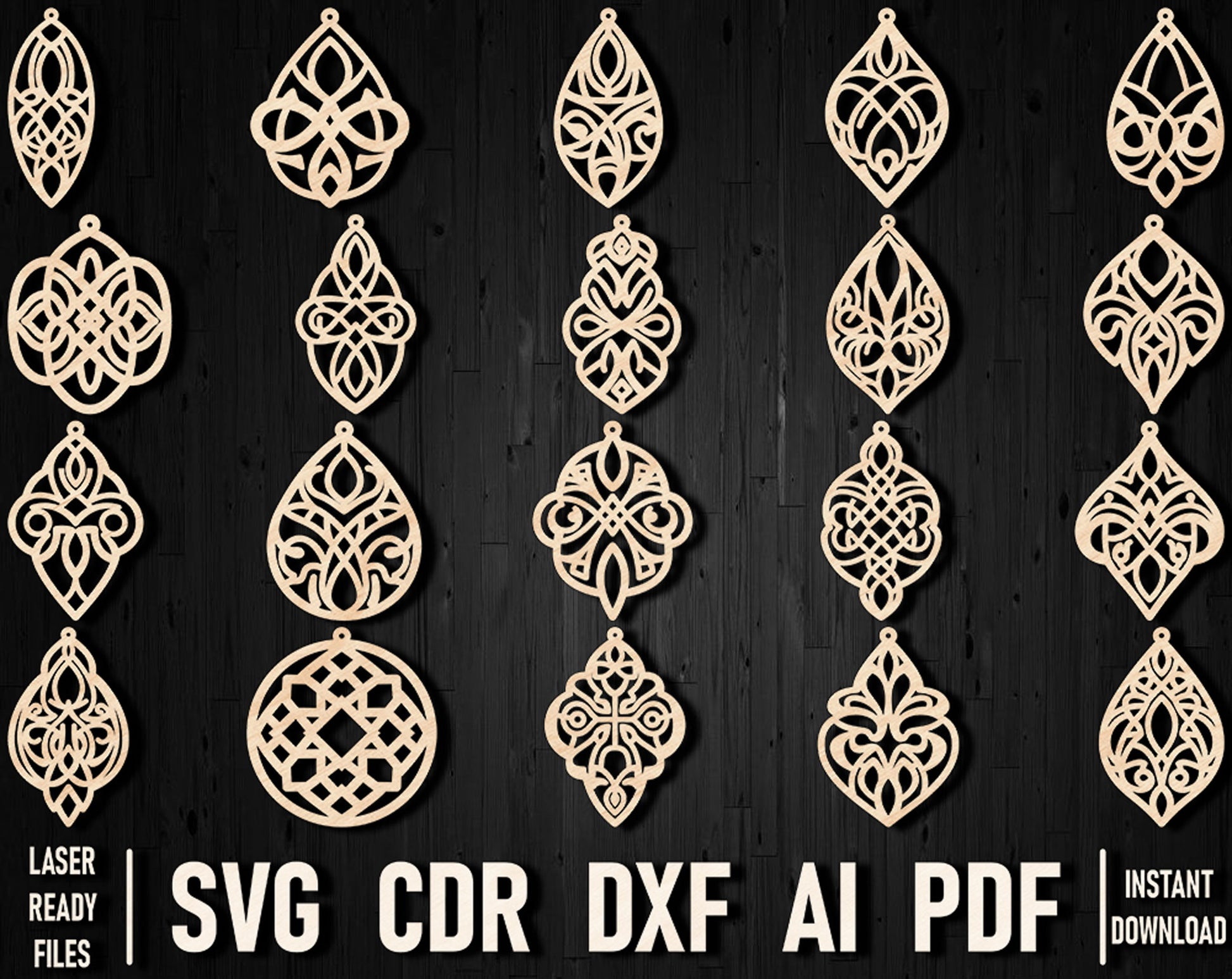 celtic laser cut earrings templates