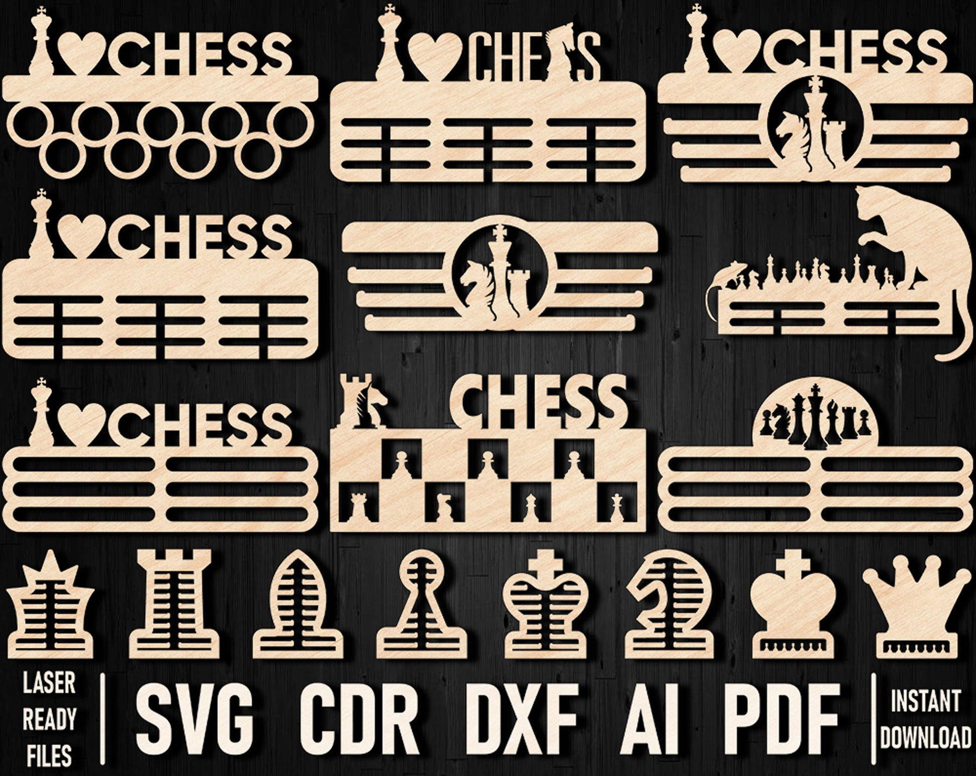 chess medal holder dxf