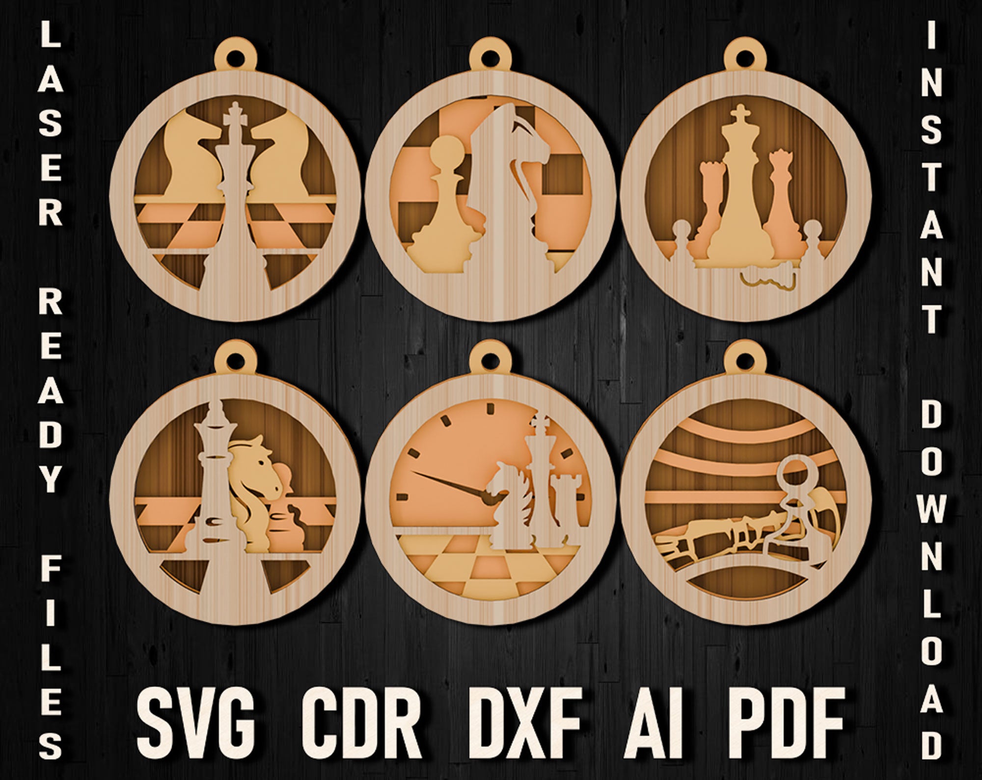 chess svg christmas laser cut ornament