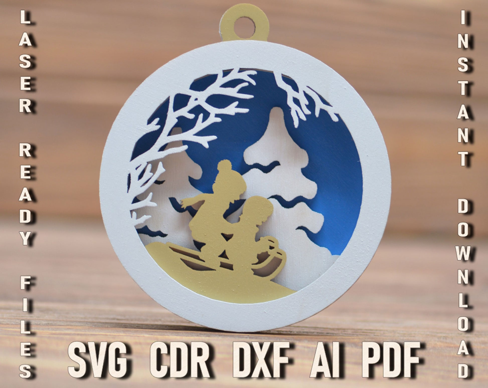 christmas children on sleds svg