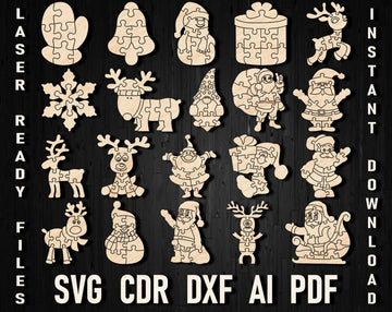 Christmas Puzzle Svg Glowforge File