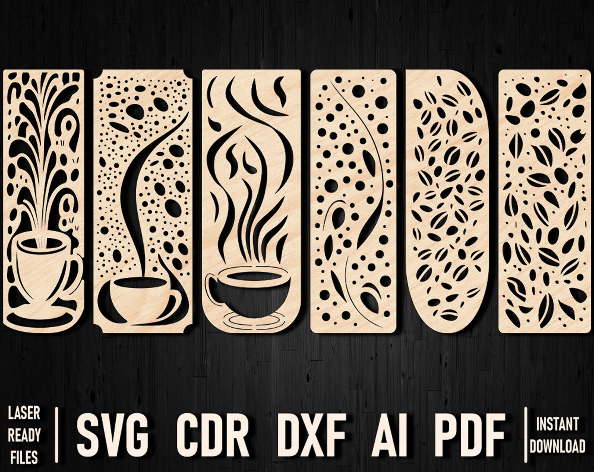 coffee glowforge dxf design