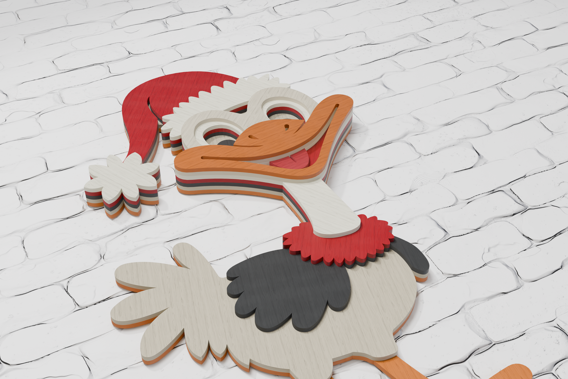 colorful-diy-kids-paper-christmas-ostrich-craft-3d-svg-file