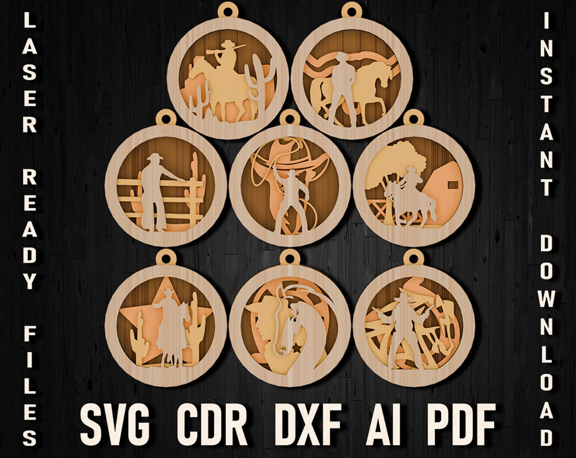 cowboy christmas svg glowforge files