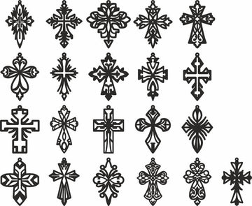 Xtool & Glowforge Cross Earring Files: Medieval SVG/DXF for Faux Leather & Wooden Jewelry